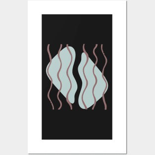 Contemporary Abstract  Wavy Lines Pastel  Minimalist   design Posters and Art